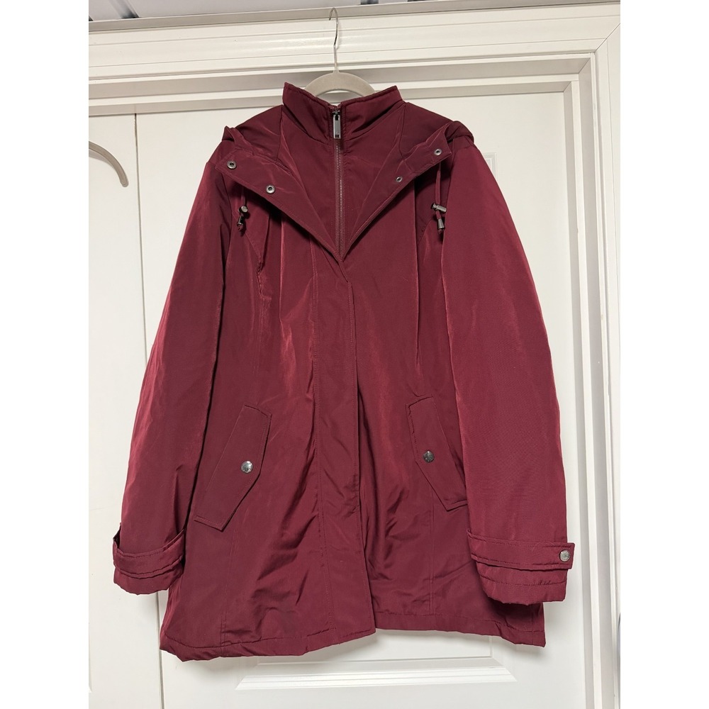 HFX, Womens All Weather Trench Coat (Water & Wind‎ Resistant), Zinfandel, XL